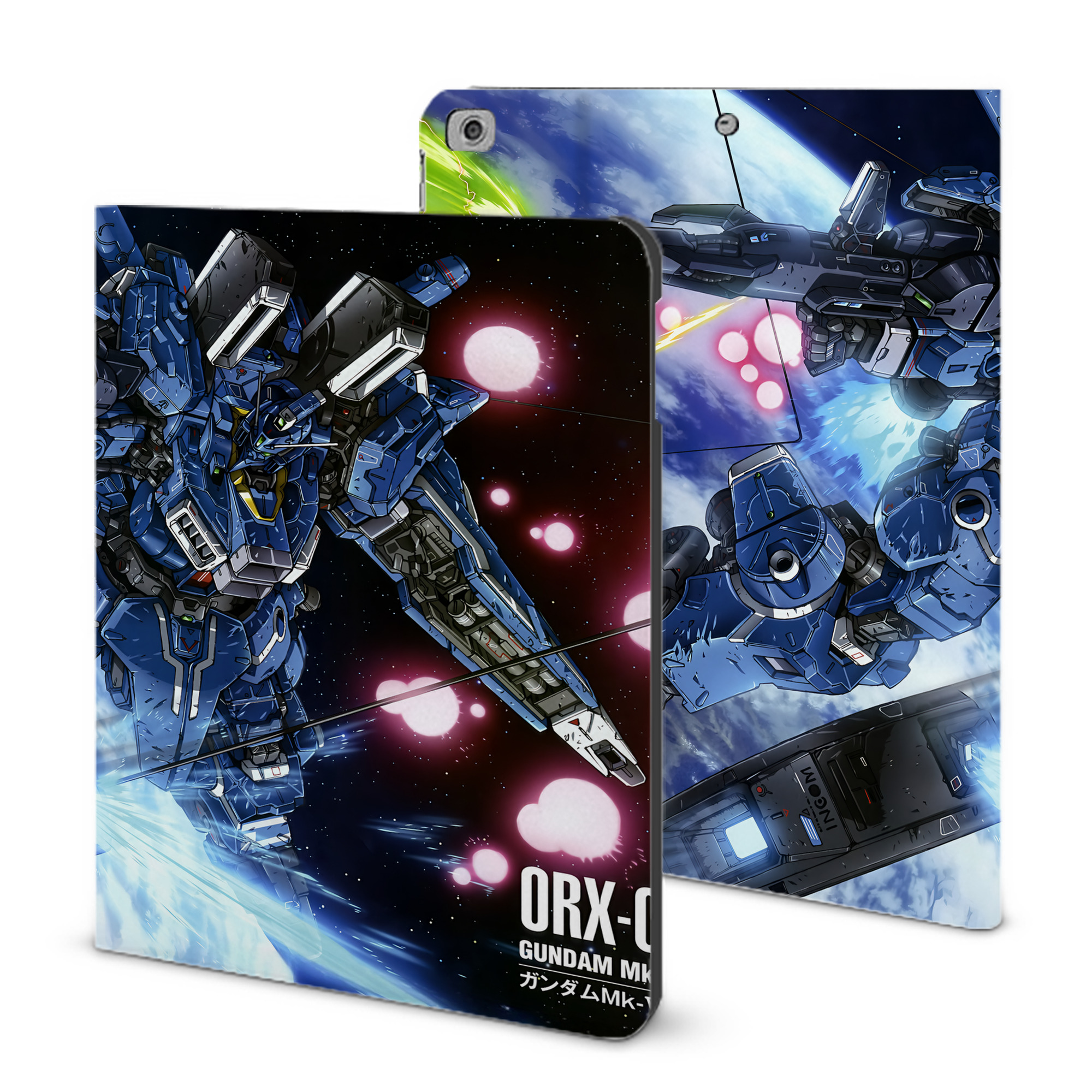 （画像用） 機動戦士ガンダム Mobile Suit Gundam IPad ケース ブック型 PUレザー TPU 耐衝撃 軽量 薄型 ペン収納なし 全面保護 IPad 各モデル対応